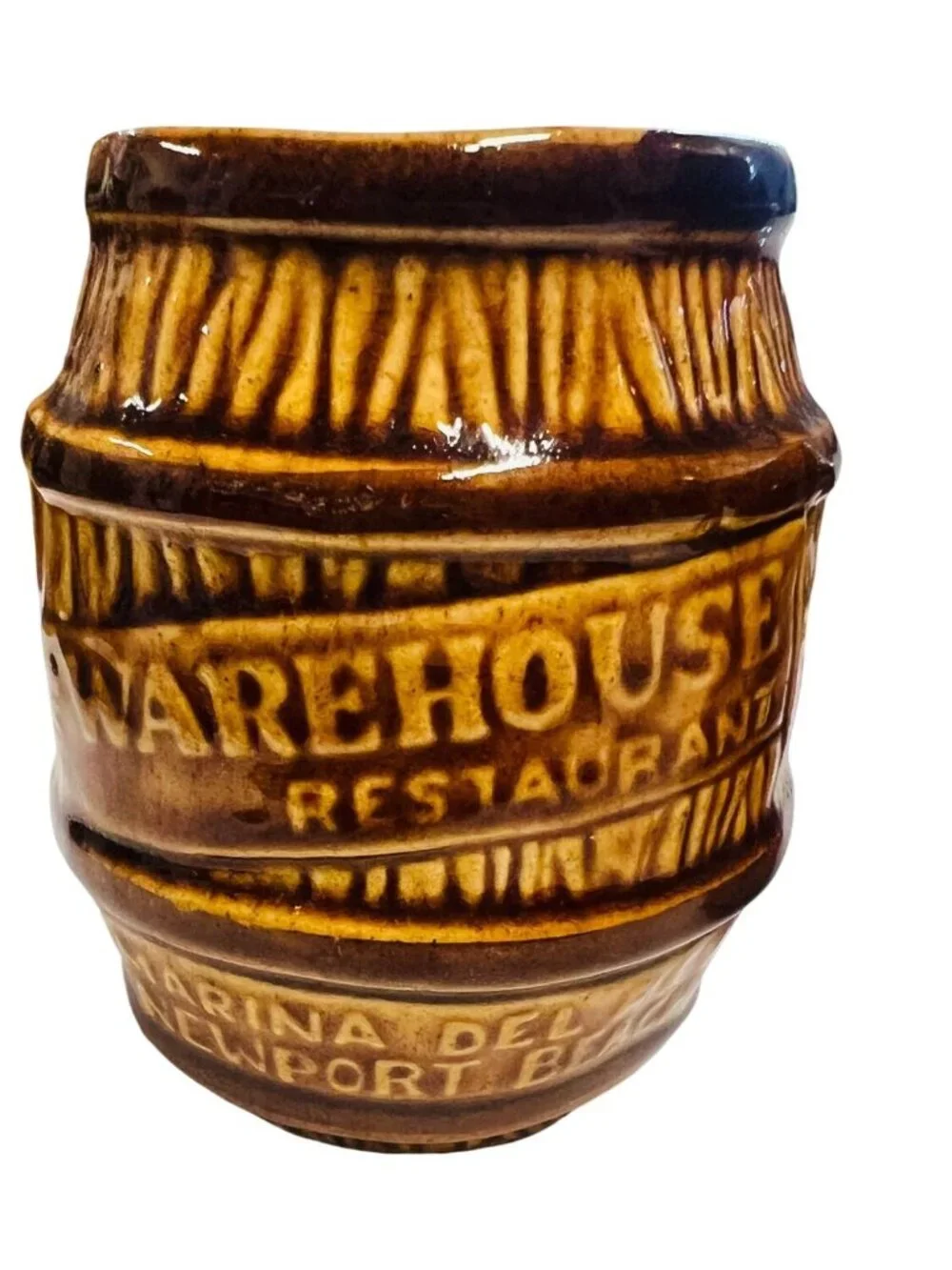 Set of 2 Vintage Warehouse Restaurant Rum Barrel Tiki Mugs Marina Del Rey Califo